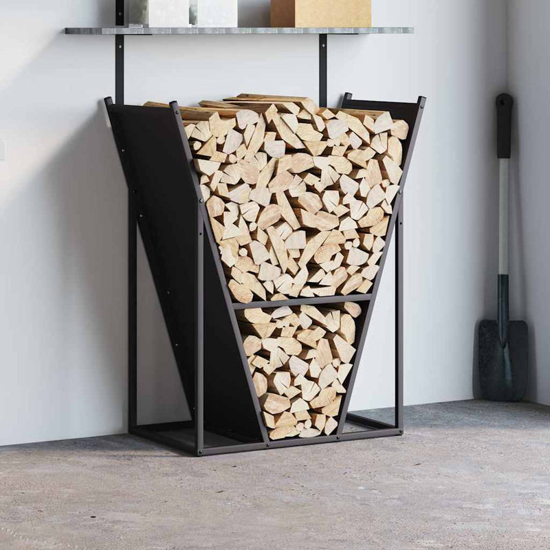Load image into Gallery viewer, Vidaxl brandhoutrek 69,5x35x81 cm koudgewalst staal zwart
