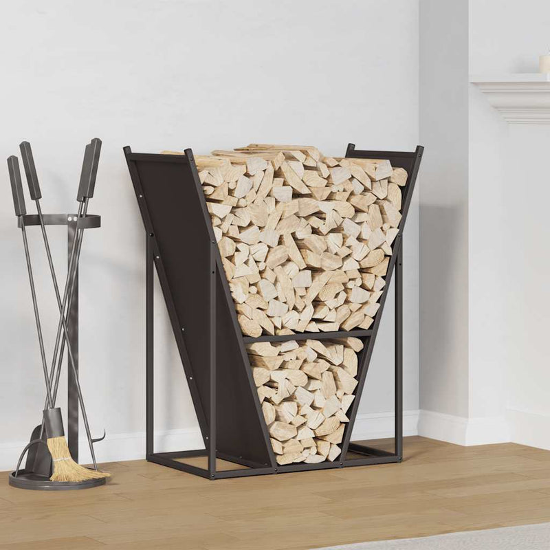 Load image into Gallery viewer, Vidaxl brandhoutrek 69,5x35x81 cm koudgewalst staal zwart

