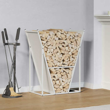Vidaxl brandhoutrek 69,5x35x81 cm koudgewalst staal wit