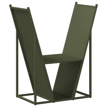 Vidaxl brandhoutrek 69,5x35x81 cm koudgewalst staal olijfgroen
