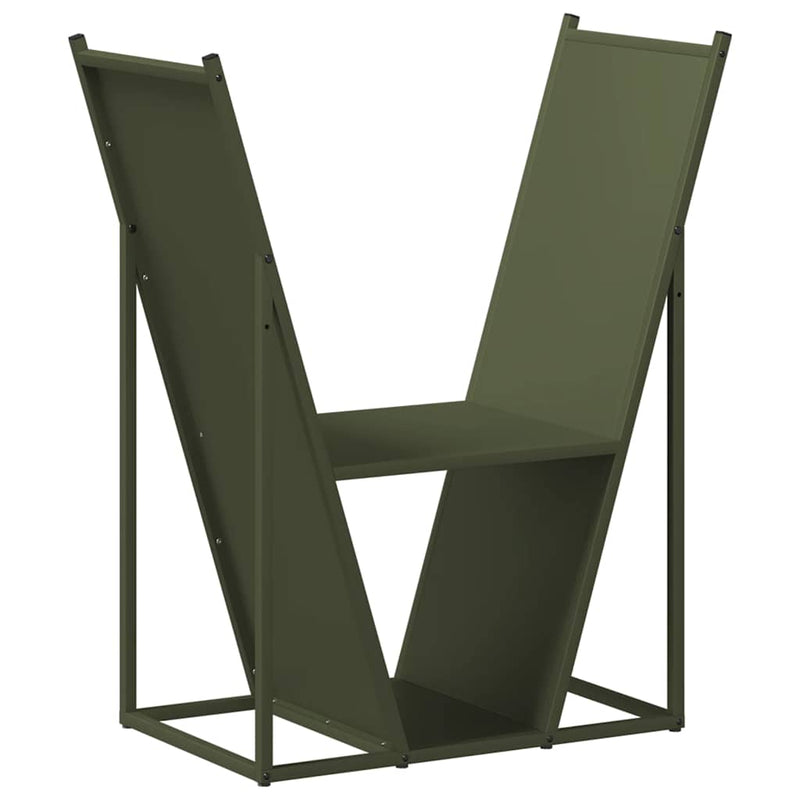 Load image into Gallery viewer, Vidaxl brandhoutrek 69,5x35x81 cm koudgewalst staal olijfgroen
