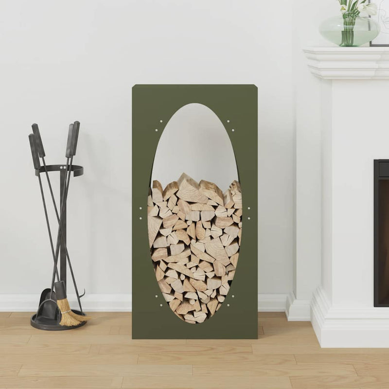 Load image into Gallery viewer, Vidaxl brandhoutrek 50x23x100 cm koudgewalst staal olijfgroen
