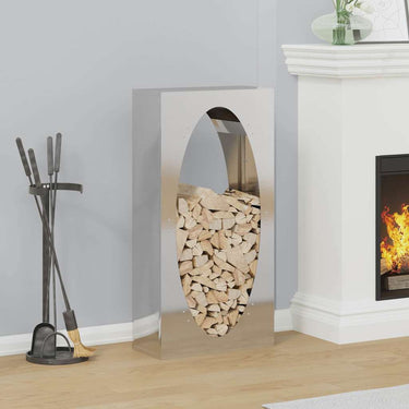 Vidaxl brandhoutrek 50x23x100 cm roestvrij staal