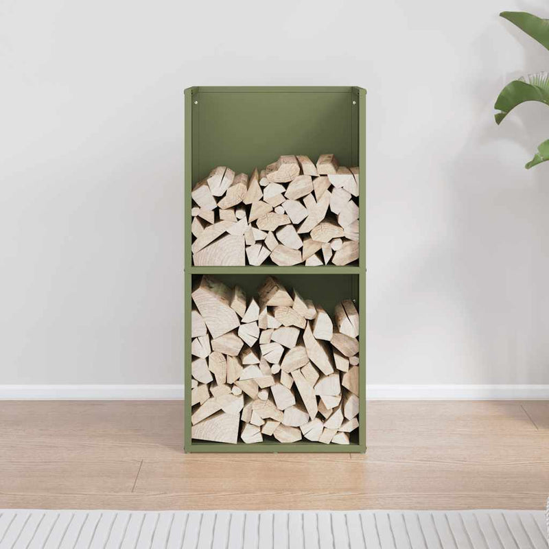 Load image into Gallery viewer, Vidaxl brandhoutrek 40x30x80 cm koudgewalst staal olijfgroen
