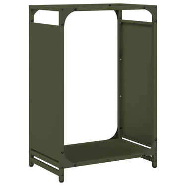Vidaxl brandhoutrek 44x28x65 cm koudgewalst staal olijfgroen