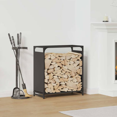 Vidaxl brandhoutrek 60x28x65 cm koudgewalst staal zwart