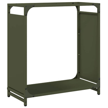 Vidaxl brandhoutrek 60x28x65 cm koudgewalst staal olijfgroen