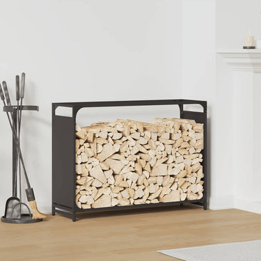 Vidaxl brandhoutrek 90x28x65 cm koudgewalst staal zwart