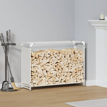 Vidaxl brandhoutrek 90x28x65 cm koudgewalst staal wit