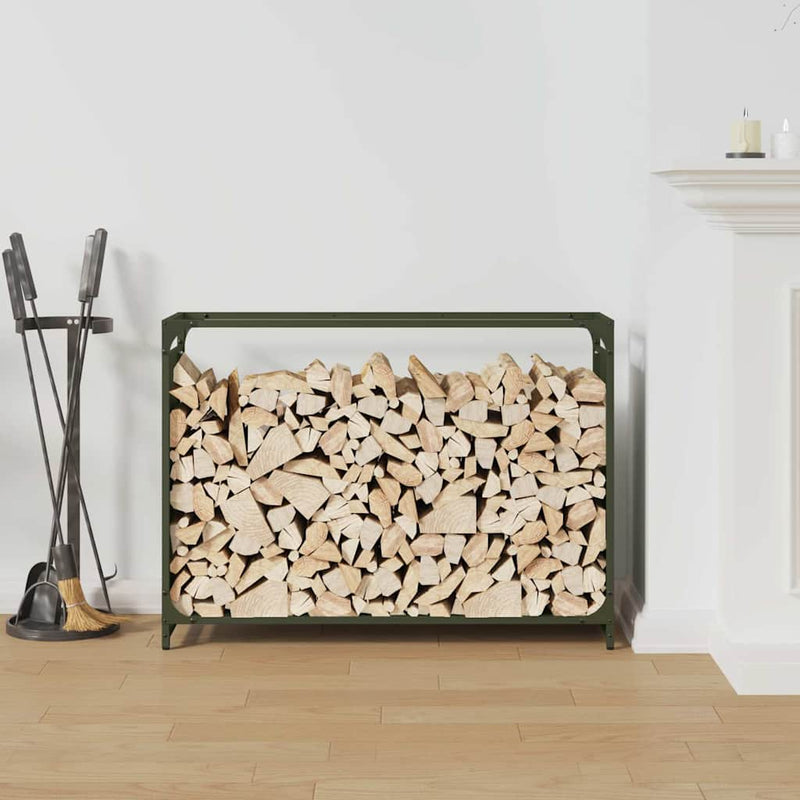 Load image into Gallery viewer, Vidaxl brandhoutrek 90x28x65 cm koudgewalst staal olijfgroen
