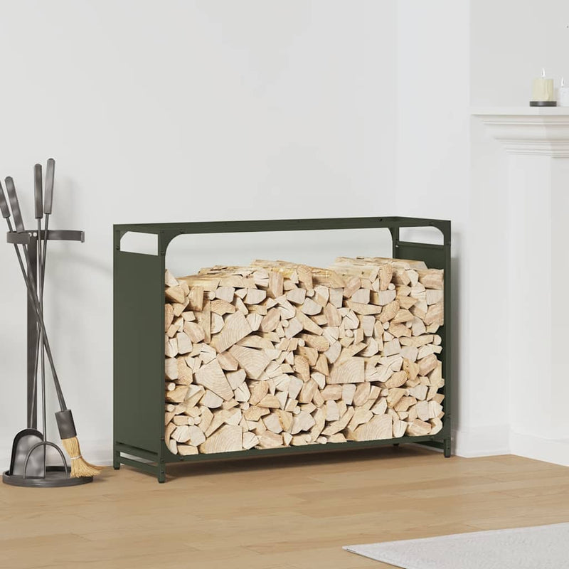 Load image into Gallery viewer, Vidaxl brandhoutrek 90x28x65 cm koudgewalst staal olijfgroen
