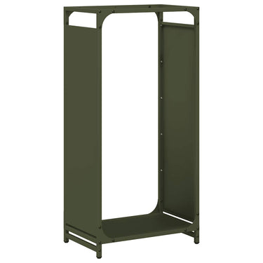 Vidaxl brandhoutrek 44x28x90 cm koudgewalst staal olijfgroen