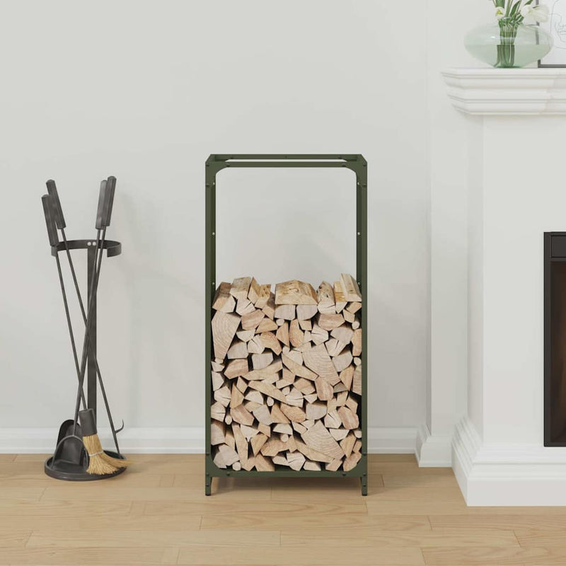 Load image into Gallery viewer, Vidaxl brandhoutrek 44x28x90 cm koudgewalst staal olijfgroen
