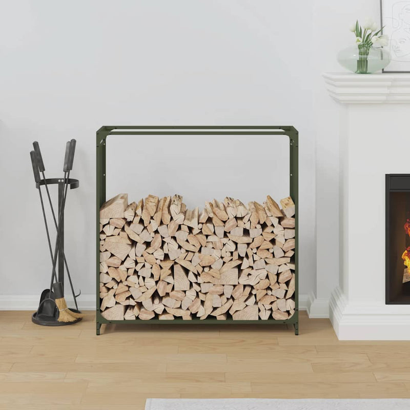 Load image into Gallery viewer, Vidaxl brandhoutrek 90x28x90 cm koudgewalst staal olijfgroen
