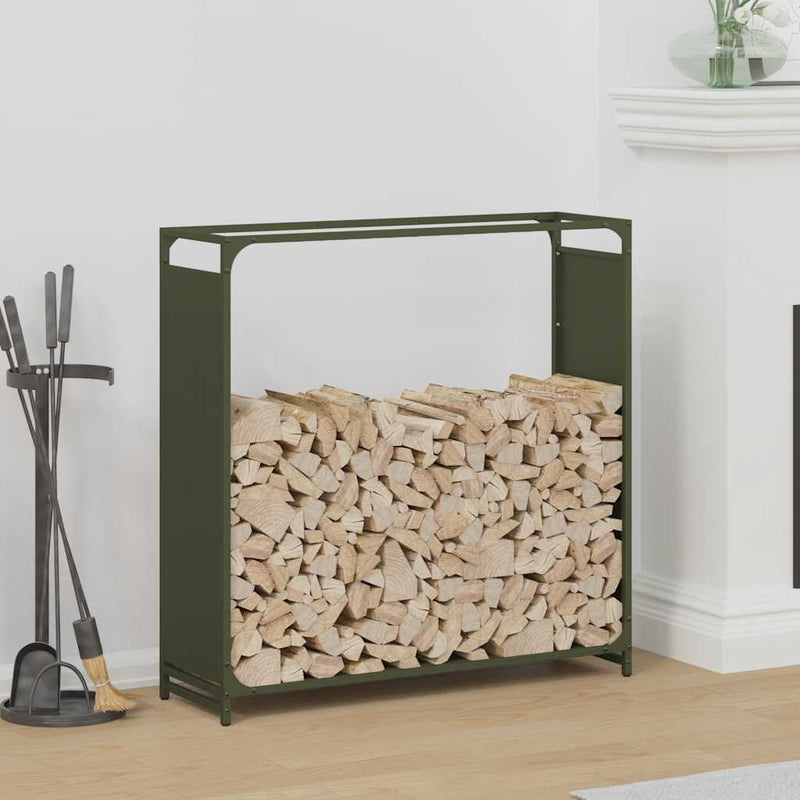 Load image into Gallery viewer, Vidaxl brandhoutrek 90x28x90 cm koudgewalst staal olijfgroen
