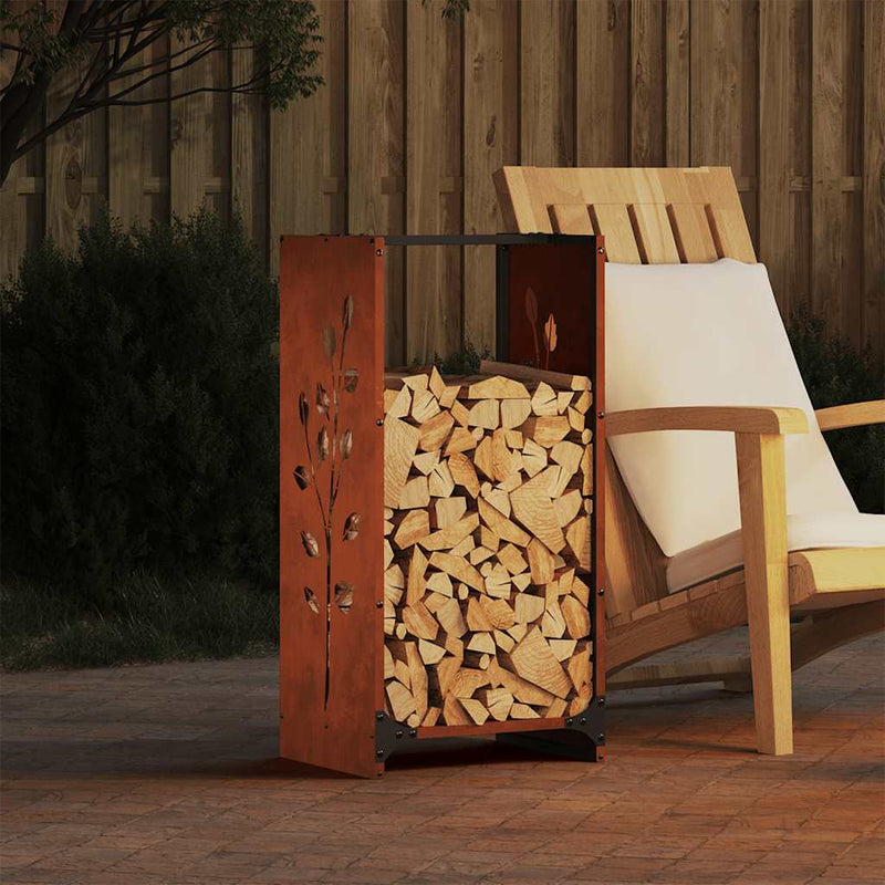 Load image into Gallery viewer, Vidaxl brandhoutrek 40x30x80 cm weervast staal

