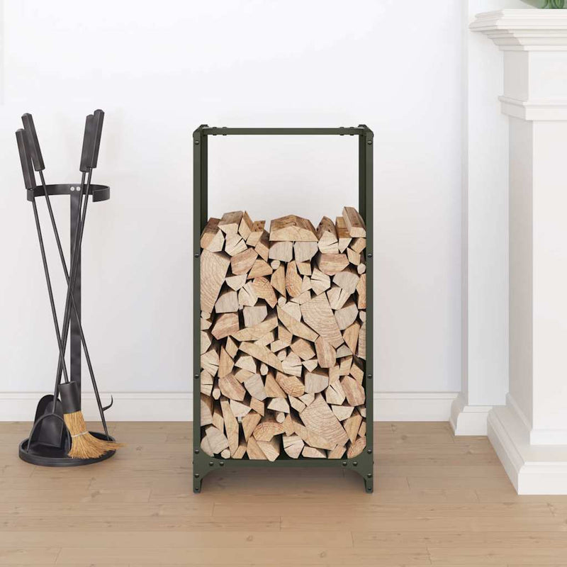 Load image into Gallery viewer, Vidaxl brandhoutrek 40x30x80 cm koudgewalst staal olijfgroen
