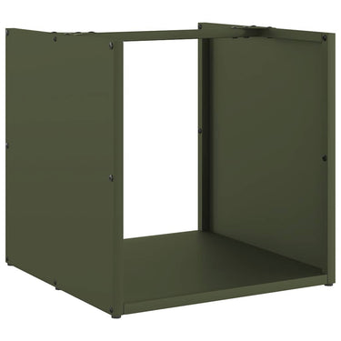 Vidaxl brandhoutrek 40x40x40 cm koudgewalst staal olijfgroen