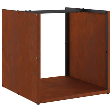 Vidaxl brandhoutrek 40x40x40 cm weervast staal
