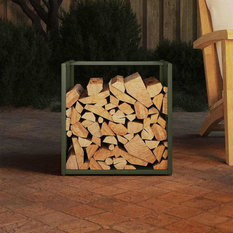 Load image into Gallery viewer, Vidaxl brandhoutrek 40x40x40 cm koudgewalst staal olijfgroen
