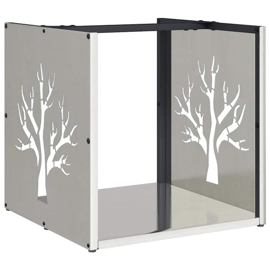 Vidaxl brandhoutrek 40x40x40 cm roestvrij staal