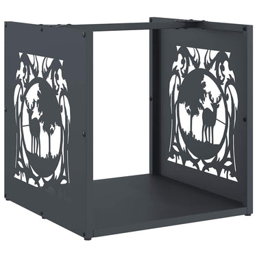 Vidaxl brandhoutrek 40x40x40 cm koudgewalst staal antracietkleurig
