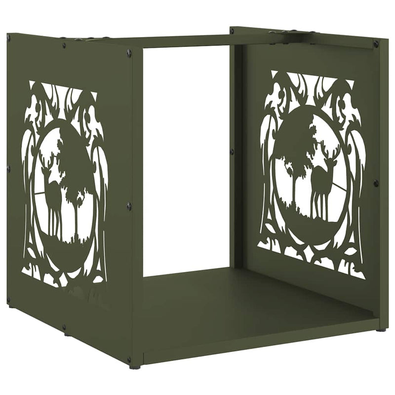 Load image into Gallery viewer, Vidaxl brandhoutrek 40x40x40 cm koudgewalst staal olijfgroen
