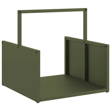 Vidaxl brandhoutrek 40x40x40 cm koudgewalst staal olijfgroen