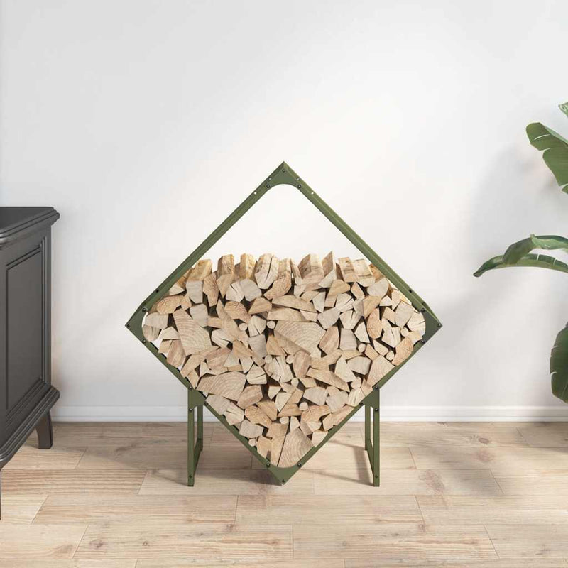 Load image into Gallery viewer, Vidaxl brandhoutrek 80x25x80 cm koudgewalst staal olijfgroen
