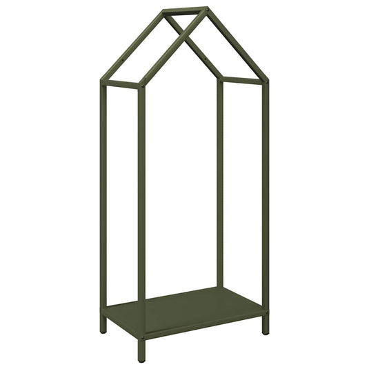 Vidaxl brandhoutrek 40x25x90 cm koudgewalst staal olijfgroen