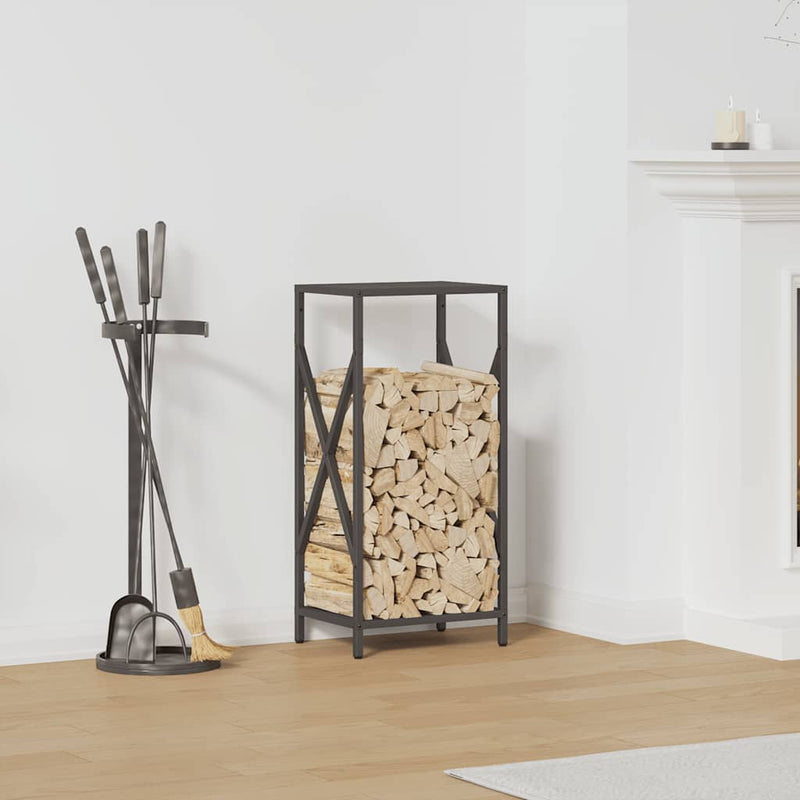 Load image into Gallery viewer, Vidaxl brandhoutrek 34x25x70 cm koudgewalst staal zwart
