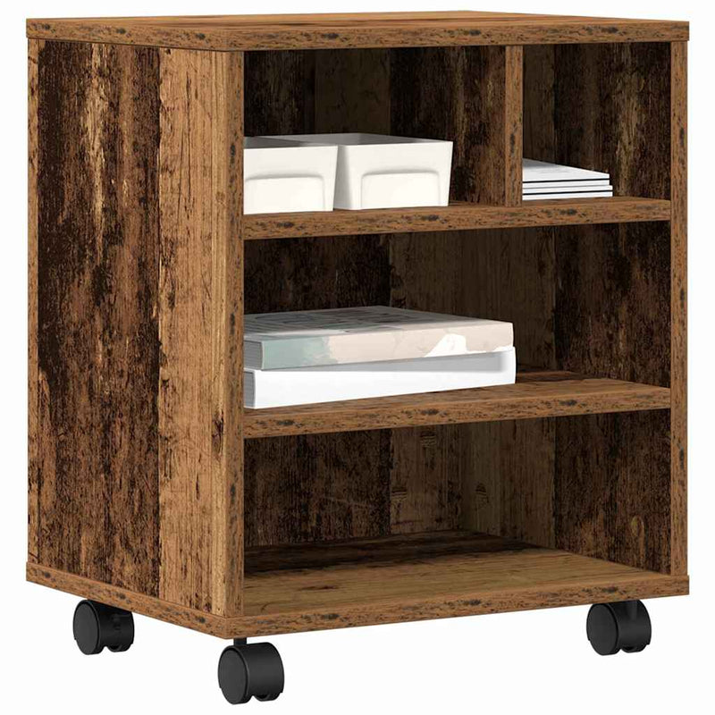 Load image into Gallery viewer, Vidaxl printerstand met opslag oud hout 41 x 32 x 48 cm bewerkt hout
