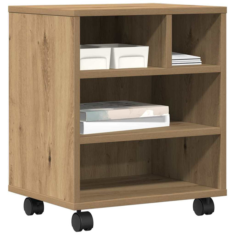 Load image into Gallery viewer, Vidaxl printerstand met opslag artisanaal eikenkleurig 41 x 32 x 48 cm
