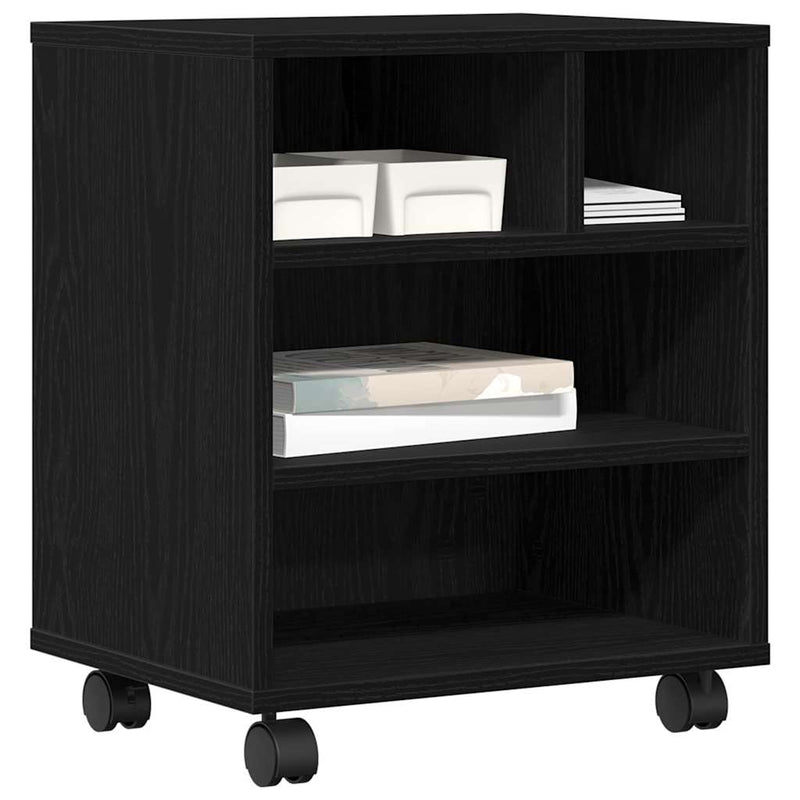Load image into Gallery viewer, Vidaxl printerstand zwart eiken 41 x 32 x 48 cm bewerkt hout
