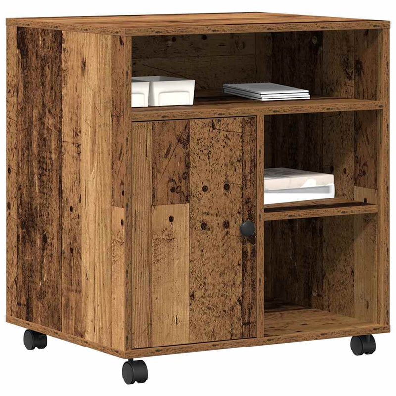 Load image into Gallery viewer, Vidaxl printerstand met opslag oud hout 60 x 50 x 67 cm bewerkt hout
