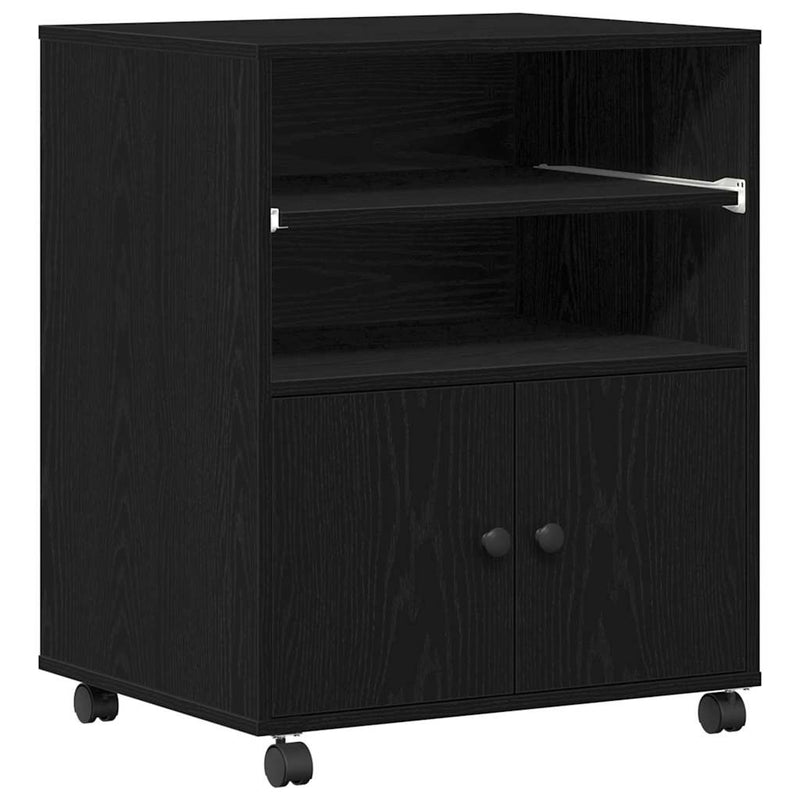 Load image into Gallery viewer, Vidaxl printerstand zwart eiken 60 x 48 x 74 cm bewerkt hout
