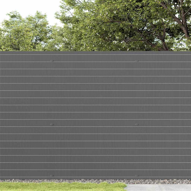 Load image into Gallery viewer, Vidaxl tuinhek dubbelzijdig grijs 1,8x5 m pvc
