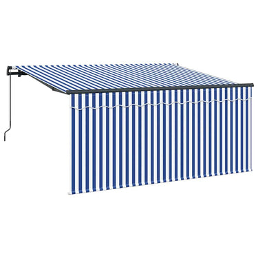 Vidaxl inklapbaar zonnescherm blauw en wit 300 x 200 cm