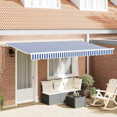 Vidaxl inklapbaar zonnescherm blauw 350 x 200 cm stof