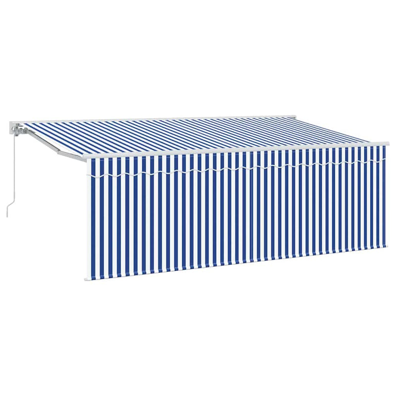 Load image into Gallery viewer, Vidaxl inklapbaar zonnescherm blauw 350 x 200 cm stof
