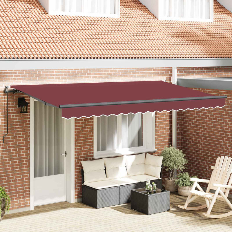 Load image into Gallery viewer, Vidaxl uitschuifbare luifel bordeauxrood 350 x 200 cm stof
