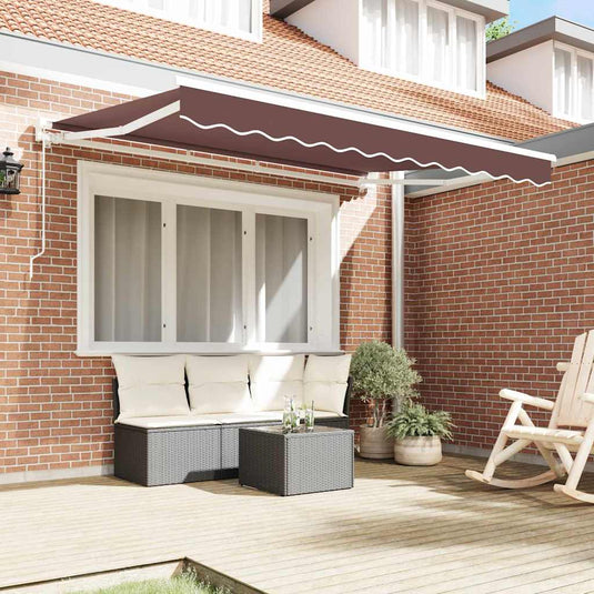 Vidaxl inklapbaar zonnescherm bruin 350 x 200 cm polyester en metaal