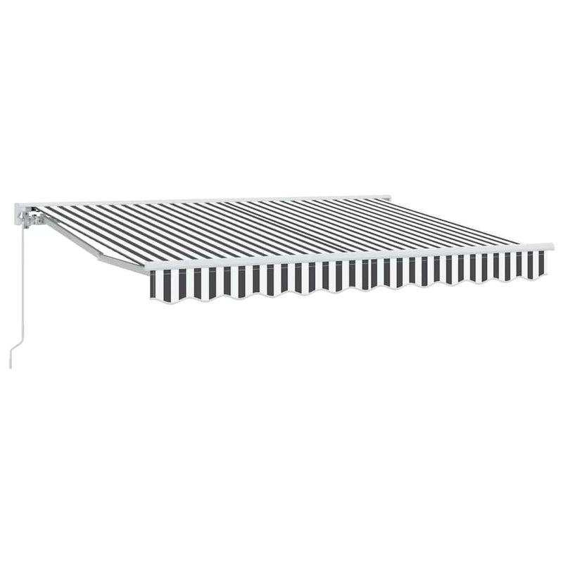 Load image into Gallery viewer, Vidaxl inklapbaar zonnescherm antraciet en wit 350 x 200 cm
