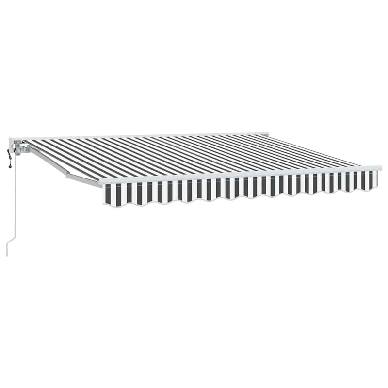 Load image into Gallery viewer, Vidaxl inklapbaar zonnescherm antraciet en wit 350 x 200 cm
