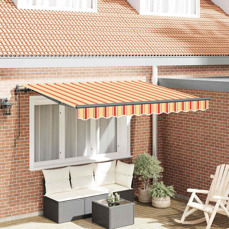 Load image into Gallery viewer, Vidaxl inklapbaar zonnescherm geel 350 x 200 cm stof
