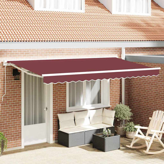 Vidaxl inklapbaar zonnescherm bordeauxrood 400 x 200 cm