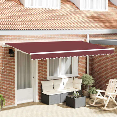 Vidaxl inklapbaar zonnescherm bordeauxrood 400 x 200 cm stof