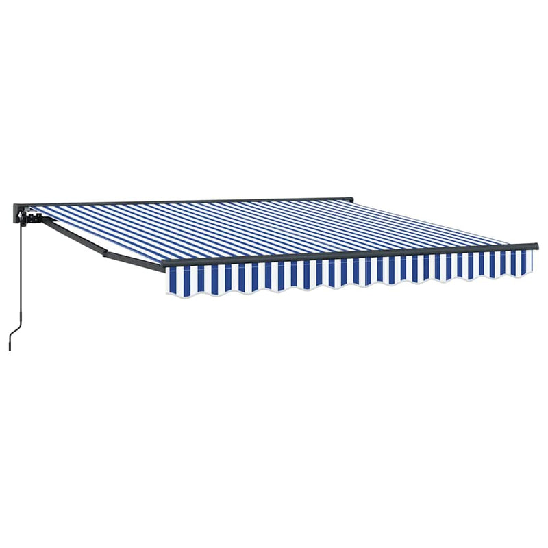 Load image into Gallery viewer, Vidaxl inklapbaar zonnescherm blauw en wit 300 x 250 cm

