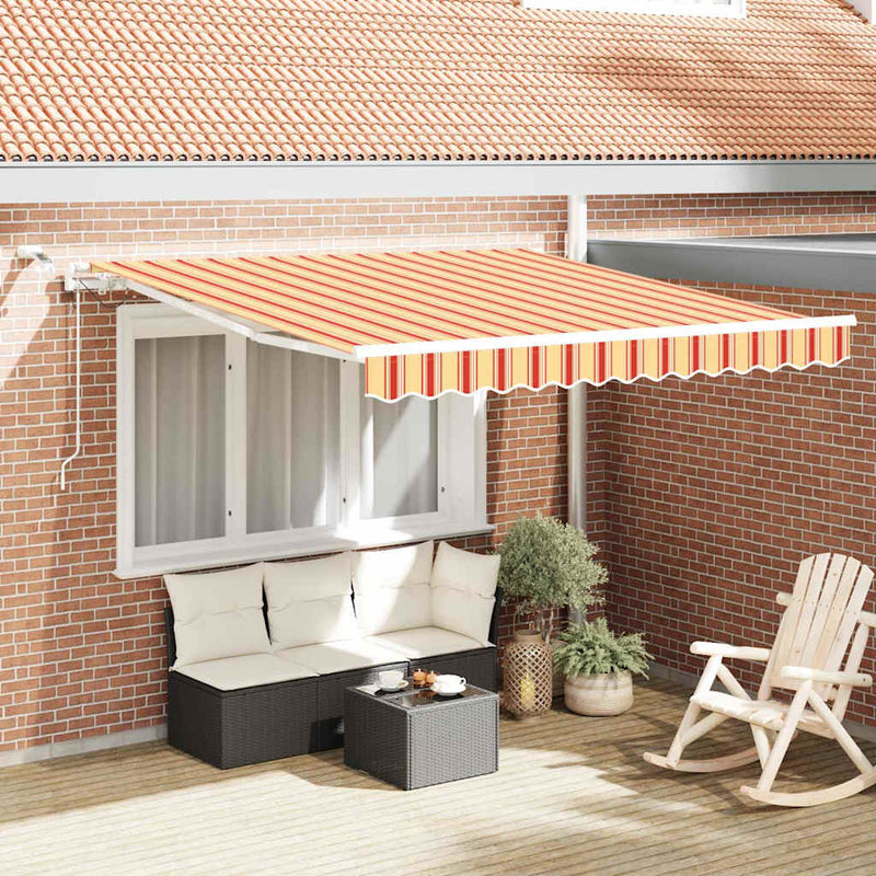 Load image into Gallery viewer, Vidaxl inklapbaar zonnescherm geel en oranje 300 x 250 cm
