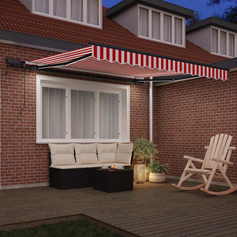 Load image into Gallery viewer, Vidaxl inklapbaar zonnescherm rood en wit 300 x 250 cm stof
